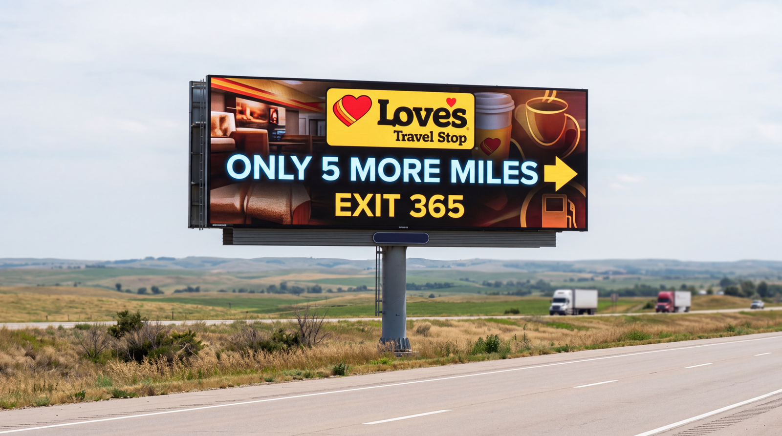 Outdoor digital LED billboard installation