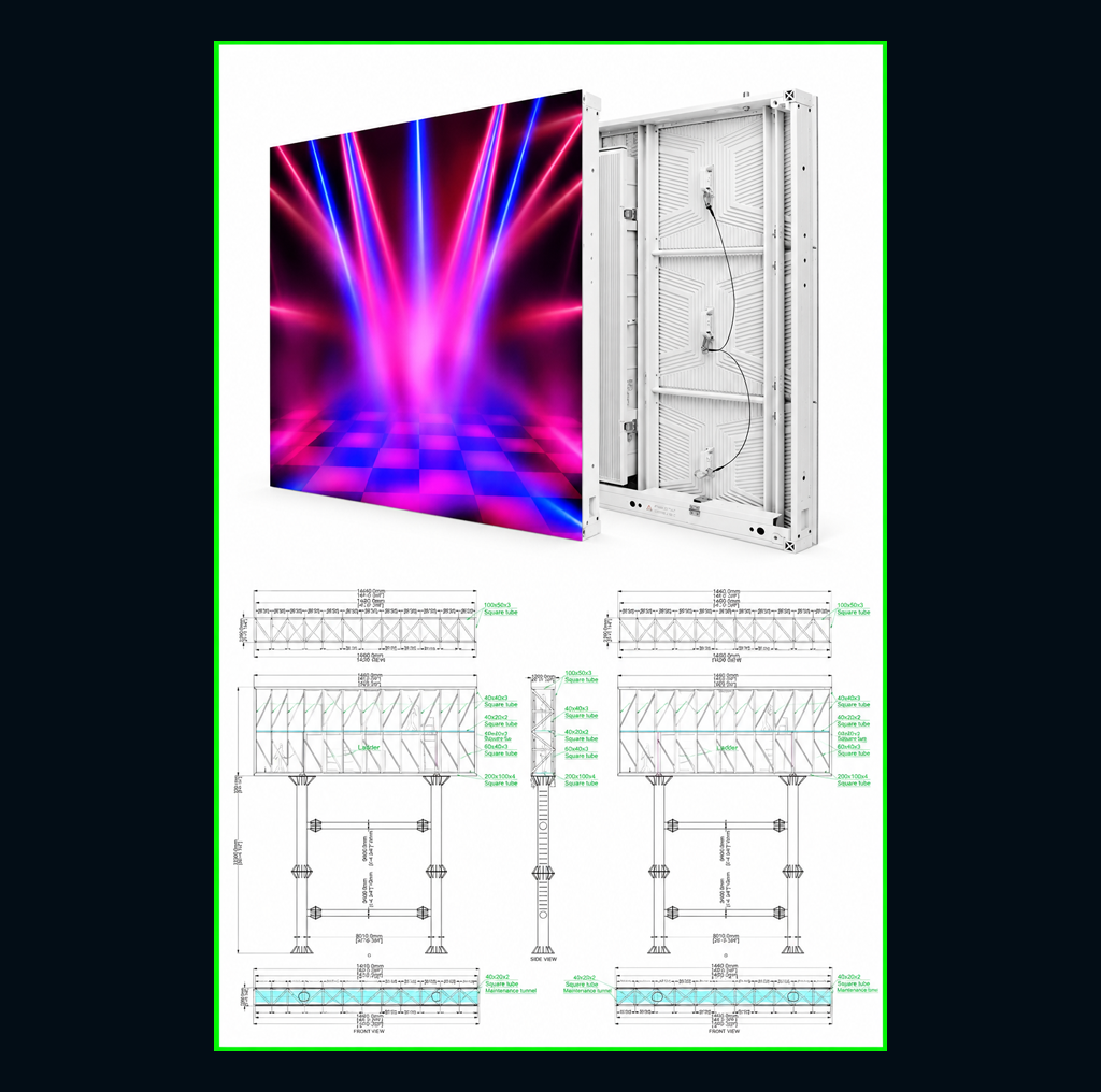 Two-sided outdoor digital LED billboard